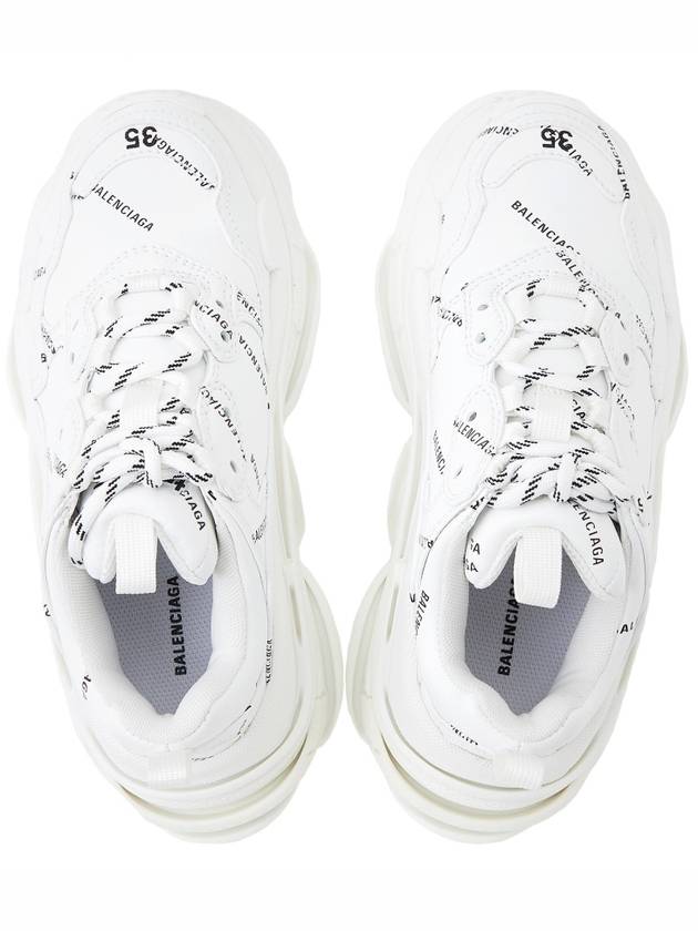 Luxury Balenciaga Triple S All-Over Logo Low Top Sneakers White