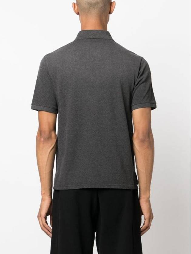 Luxury Saint Laurent Cassandre Cotton Polo Shirt Grey