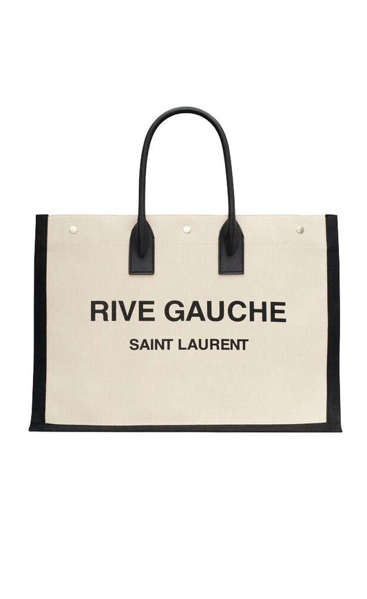Luxury Saint Laurent Men's Rive Gauche Tote Bag in Gregblack | 509415FAAVU