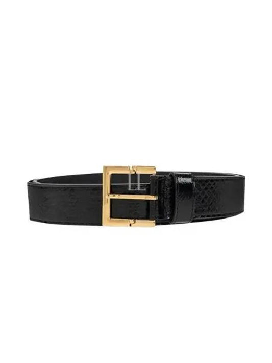 Luxury Saint Laurent Snake Leather Belt Black