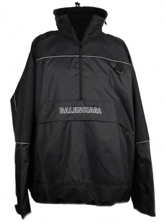 Luxury Balenciaga Logo Anorak Black 46