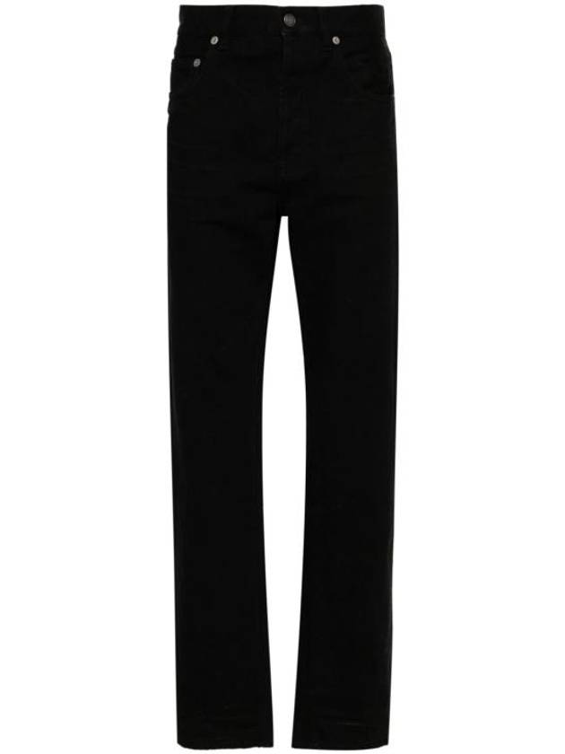 Luxury Saint Laurent Denim Cotton Straight Jeans Black