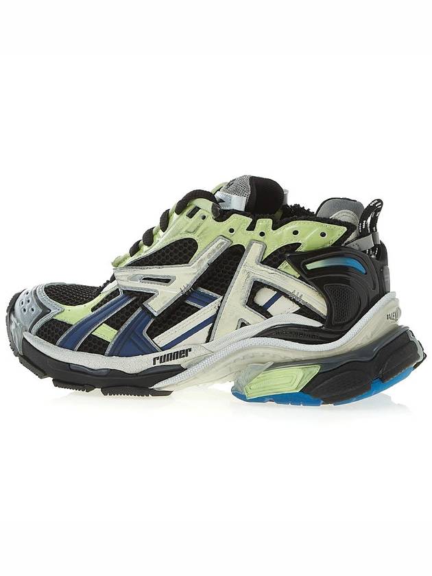 Luxury Balenciaga Runner Low Top Sneakers Green Black Blue