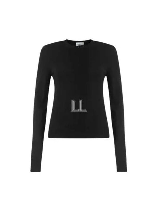 Luxury Saint Laurent Openwork Cashmere Sweatshirt Black