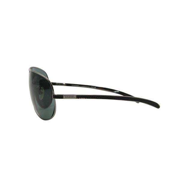 Luxury Chanel Dark Grey Textured Sunglasses