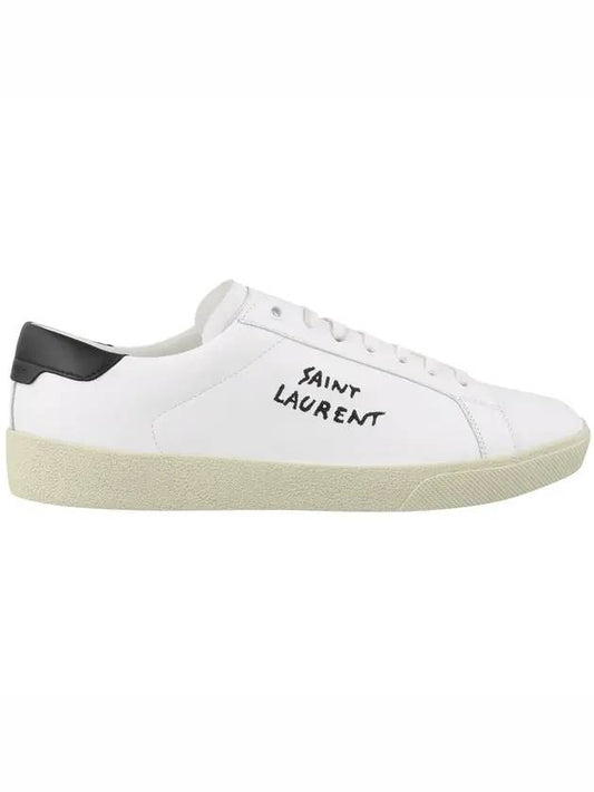 Luxury Saint Laurent Court Classic Embroidered Low Top Sneakers White
