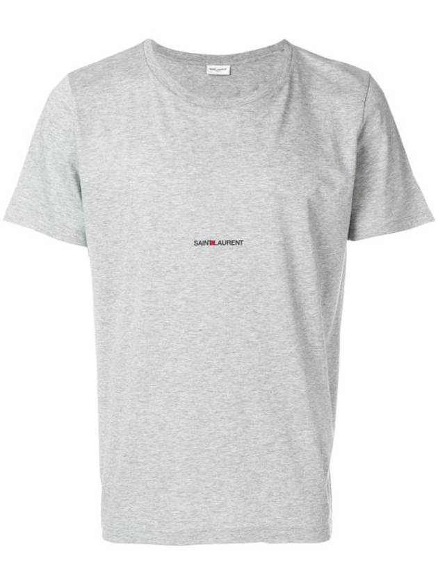 Luxury Saint Laurent Men's Small Logo Short Sleeve T-Shirt Grey