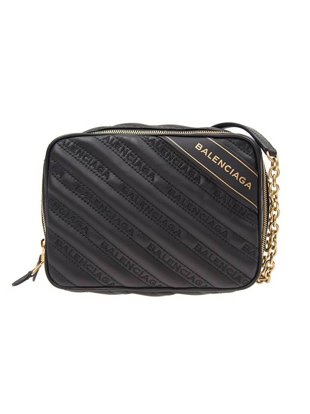 Luxury Balenciaga Blanket Reporter Chain Cross Bag Black