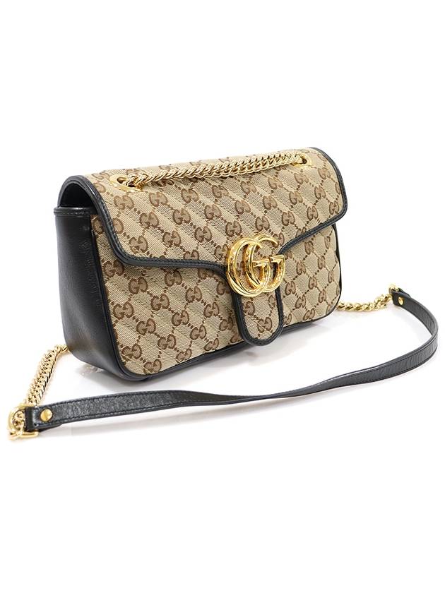 Luxury Gucci Trending 2025 443497 GG logo matelass jacquard gold chain Marmont small shoulder bag