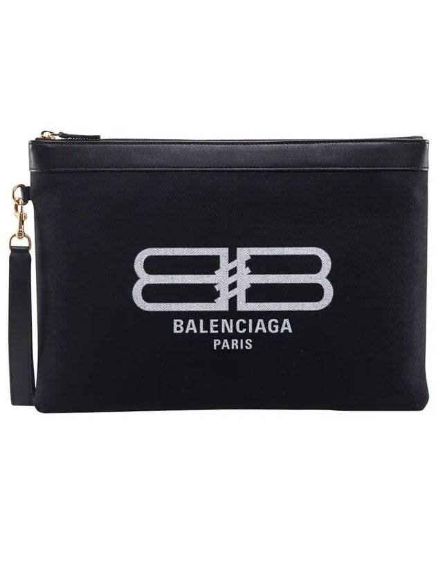 Luxury Balenciaga Flat Jumbo Clutch Bag Black