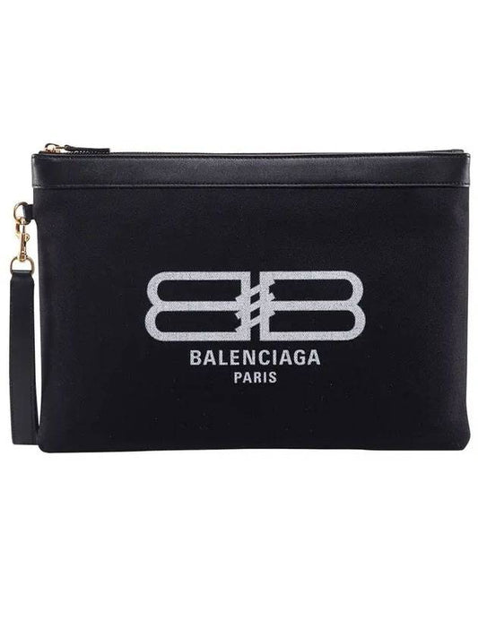 Luxury Balenciaga Flat Jumbo Clutch Bag Black
