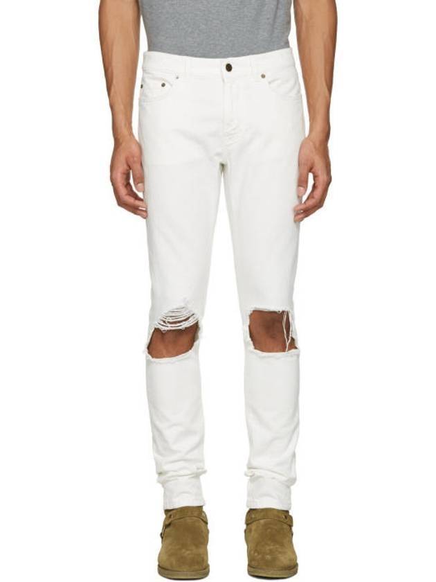 Luxury Saint Laurent Moufa Skinny Jean White
