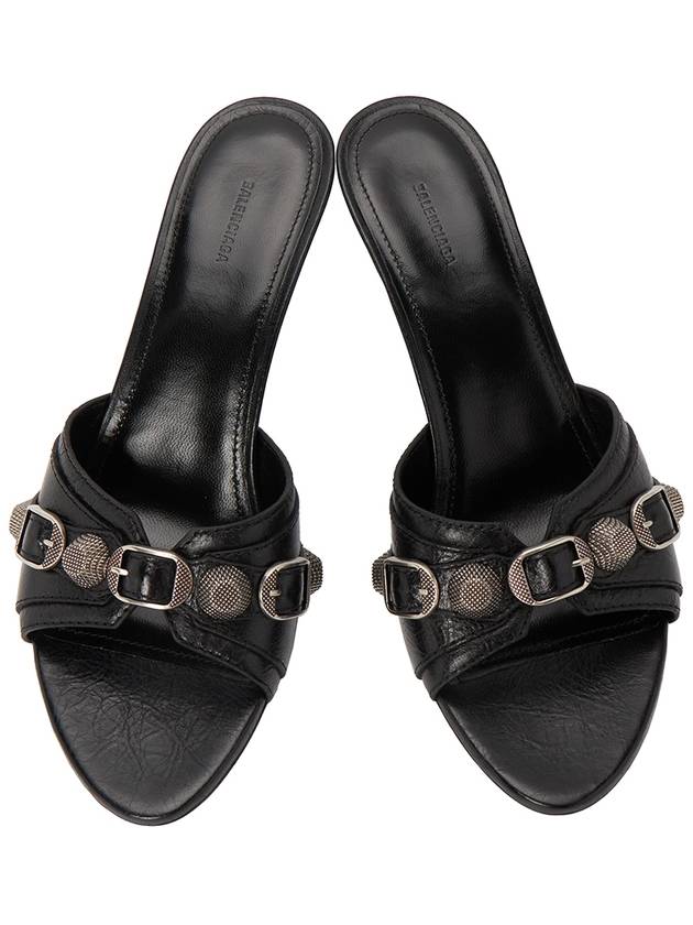 Luxury Balenciaga Cagole Sandal Heels Black
