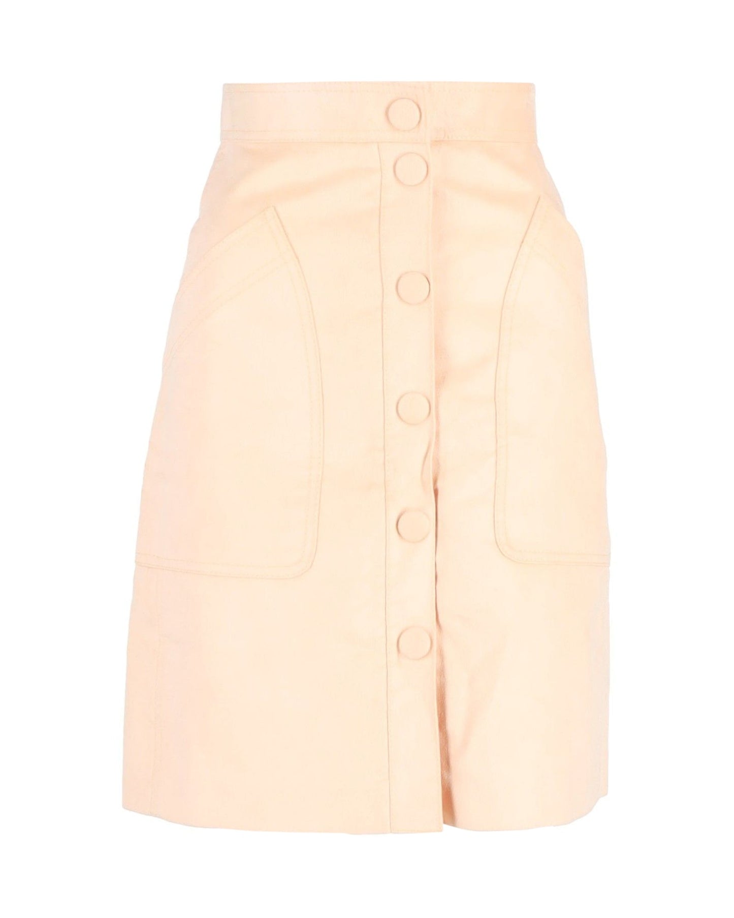 Luxury Bottega Veneta Fustian Skirt in Beige Wool Velvet