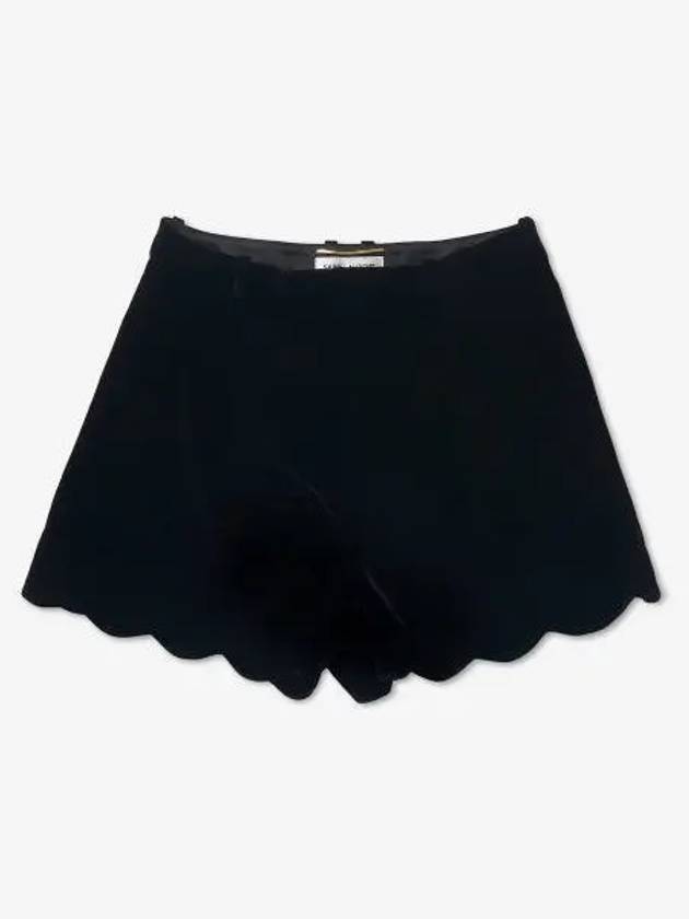 Luxury Saint Laurent Viscose Velvet Shorts Black