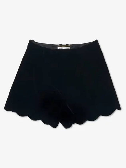 Luxury Saint Laurent Viscose Velvet Shorts Black