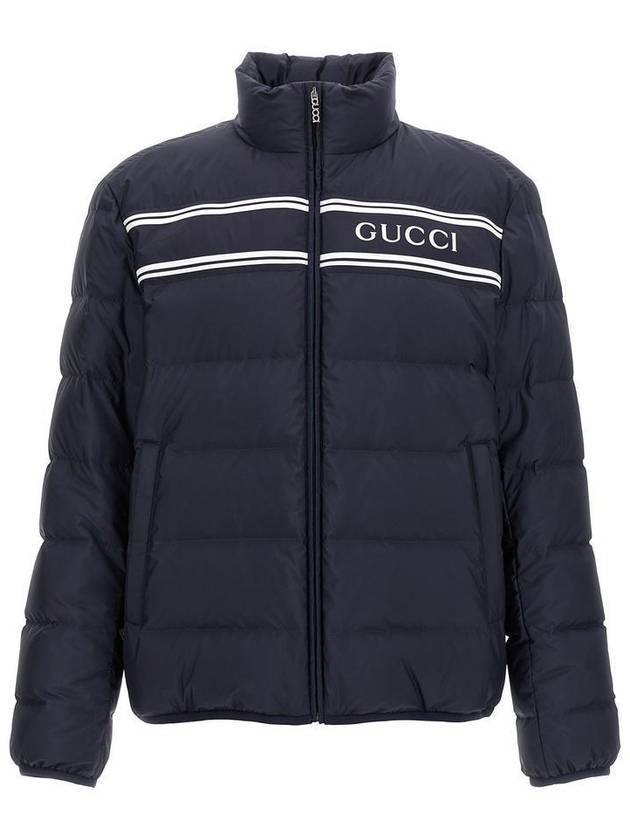 Luxury Gucci Trending 2025 Logo Zip-Up Padding Navy