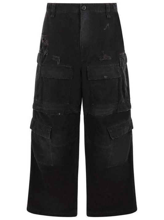 Luxury Balenciaga Cargo Straight Pants Black