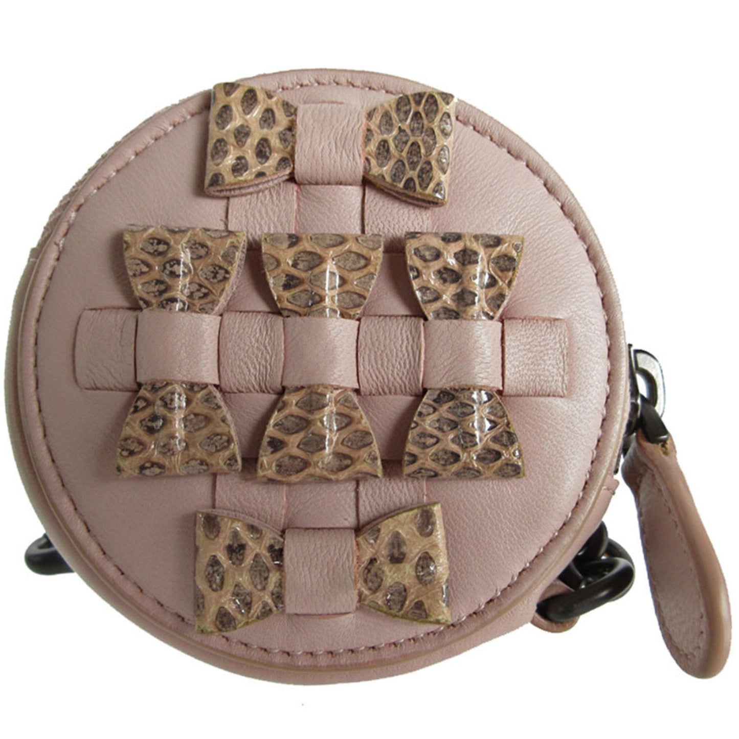 Luxury Bottega Veneta Intrecciato  Leather Metal Coin Purse/Coin Case ()