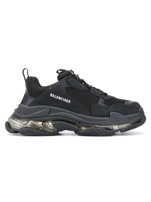 Luxury Balenciaga Triple S Sneakers Clear Sole Black