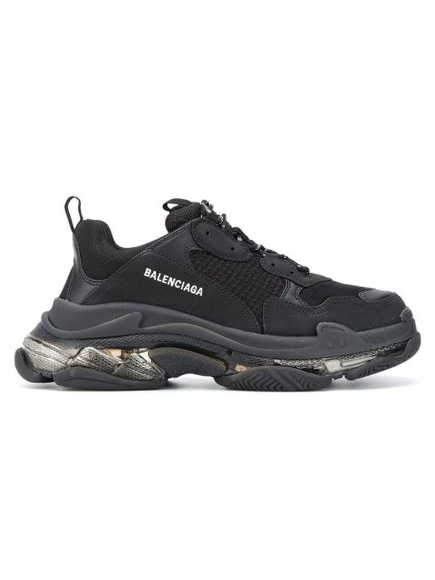 Luxury Balenciaga Triple S Sneakers Clear Sole Black