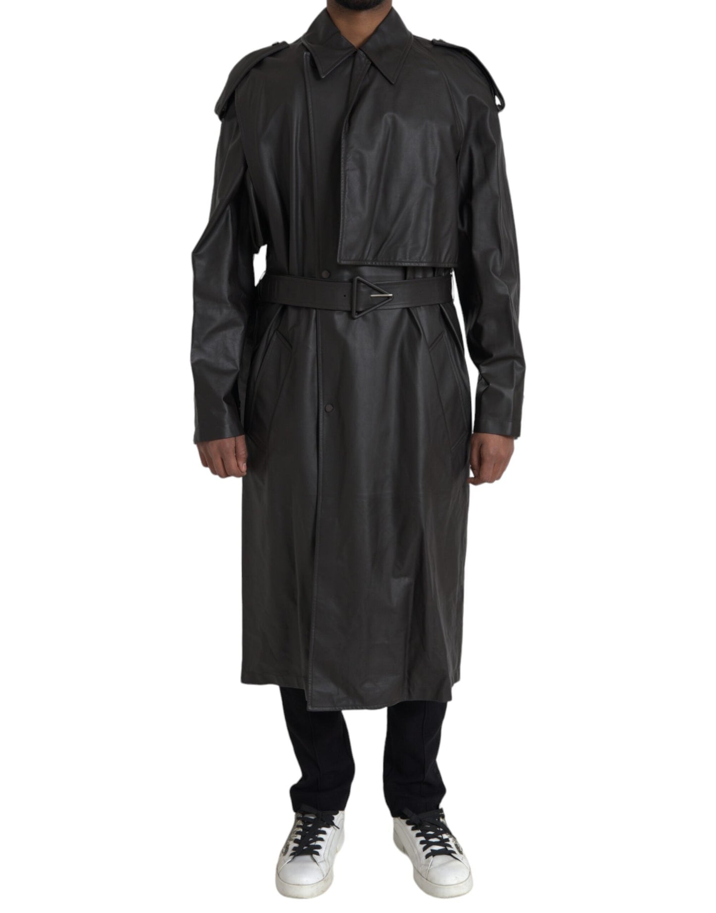 Luxury Bottega Veneta  Matte Waterproof Leather Coat Men's Jacket