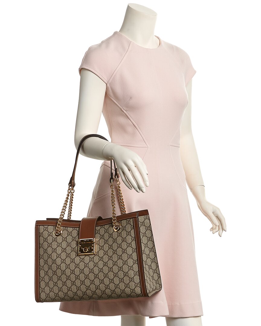 Luxury Gucci Trending 2025 Padlock Medium GG Supreme Canvas & Leather Shoulder Bag