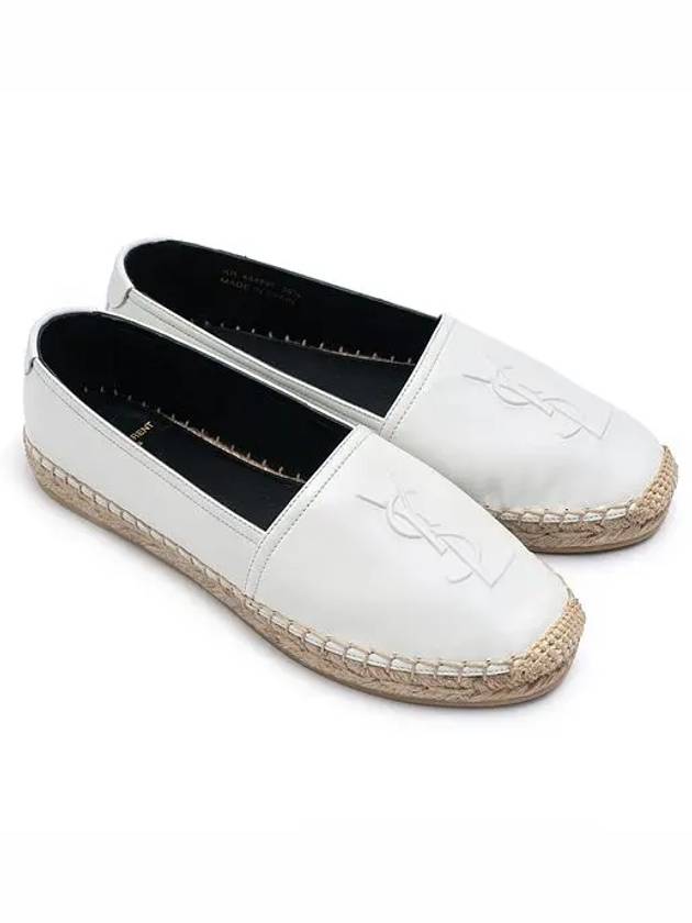 Luxury Saint Laurent Women's Monogram Lambskin Espadrilles White