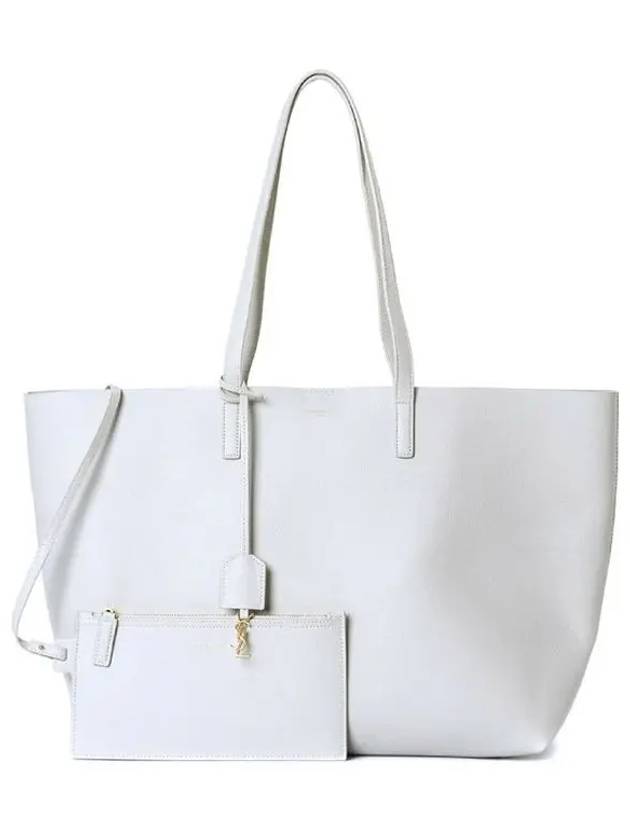 Luxury Saint Laurent East West Shopper Tote Bag Ivory
