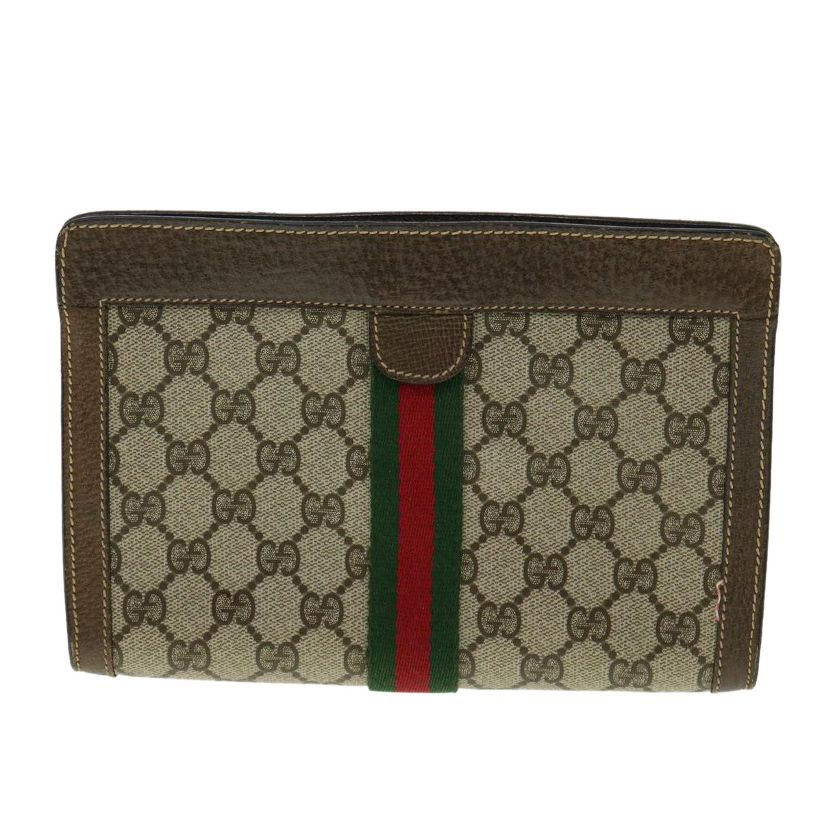 Luxury Gucci Trending 2025 GG Canvas Web Sherry Line Clutch Bag Beige Red Green