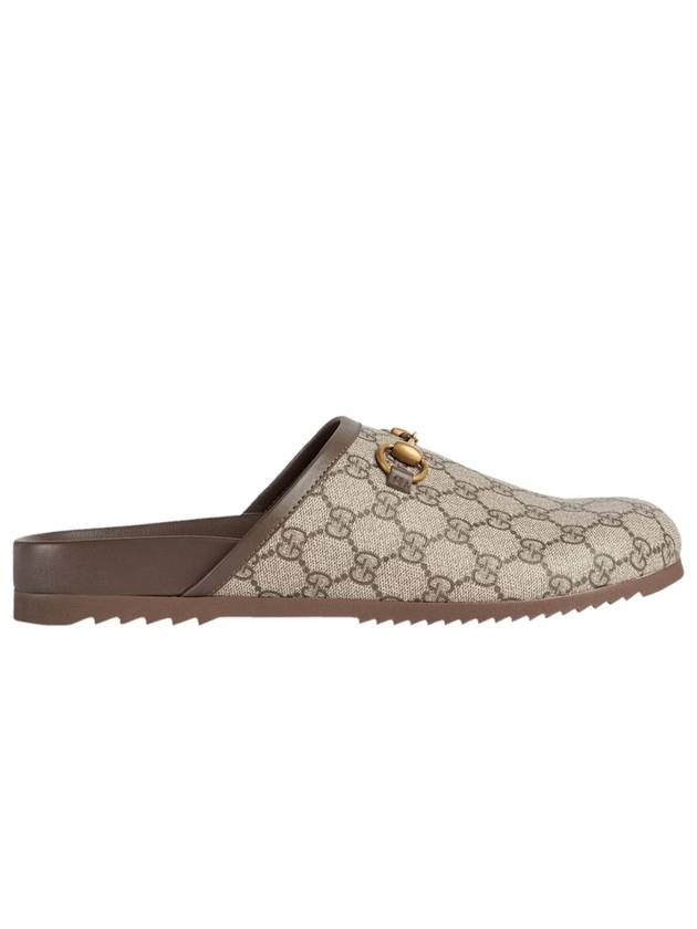 Luxury Gucci Trending 2025 GG Supreme Horsebit Slippers Beige