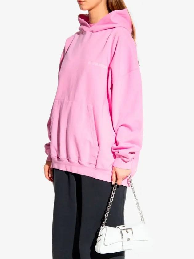 Luxury Balenciaga Logo Print Hoodie Pink