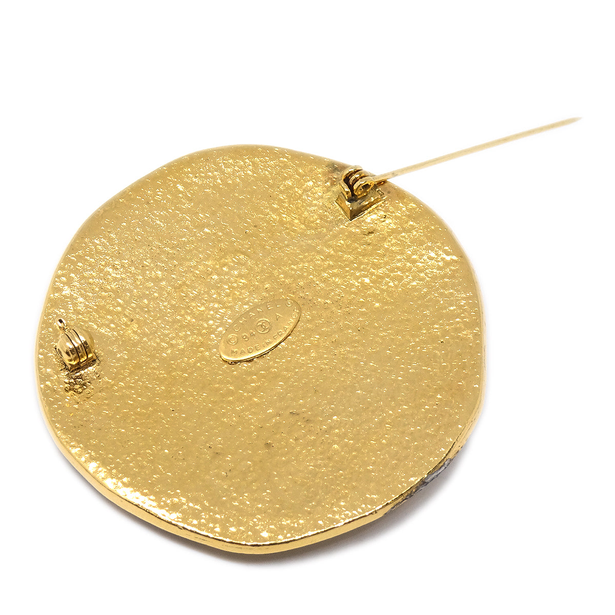 Luxury Chanel Medallion Sun Brooch Pin Gold 94A
