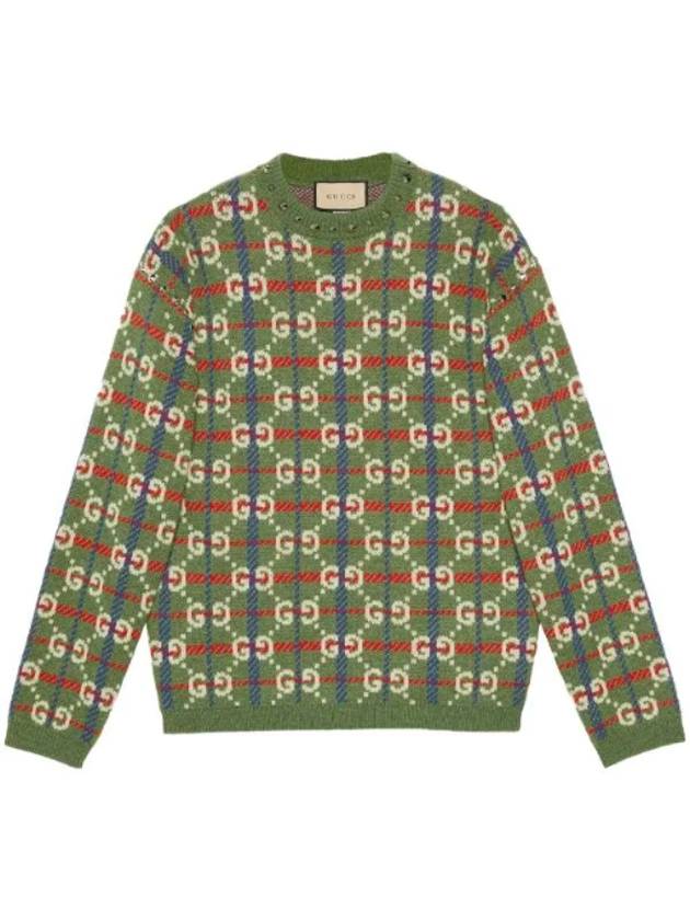 Luxury Gucci Trending 2025 GG Check Wool Knit Top Green
