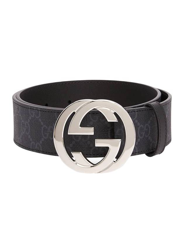Luxury Gucci Trending 2025 GG Supreme Interlocking G Buckle Belt Black