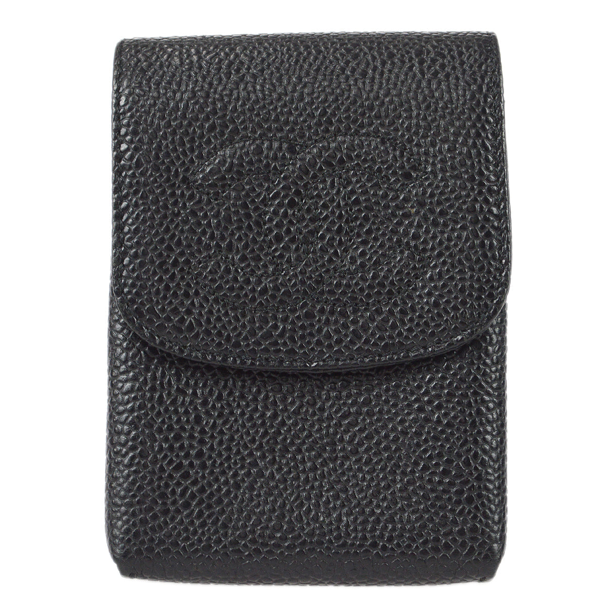 Luxury Chanel 1997-1999 Timeless Cigarette Case Caviar Black