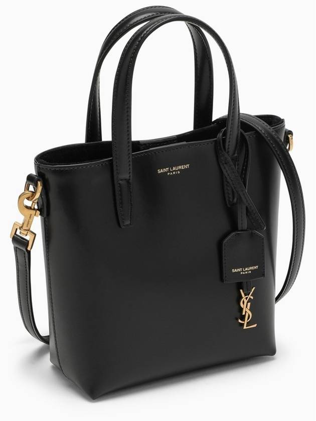 Luxury Saint Laurent Toy Small Leather Shopping Box Tote Bag Black