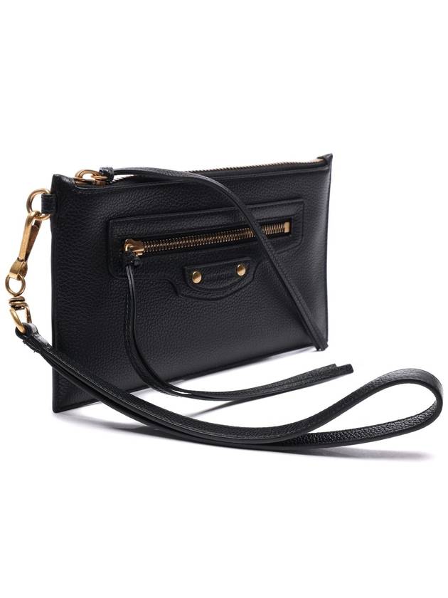 Luxury Balenciaga Neo Classic Grained Calfskin Clutch Bag Black