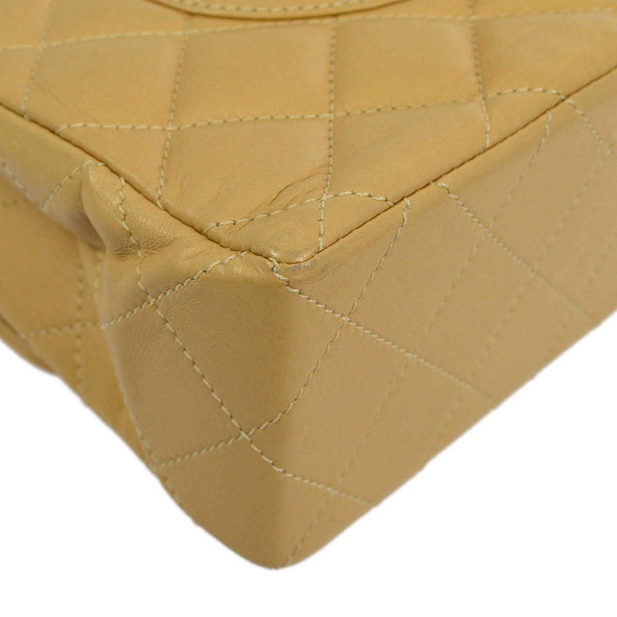 Chanel Beige Lambskin Paris Classic Double Flap Shoulder Bag