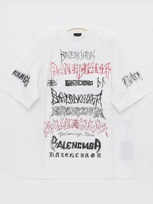 Luxury Balenciaga Cotton Crew Neck Short Sleeve T-shirt White
