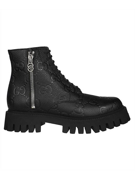 Luxury Gucci Trending 2025 GG Supreme Leather Ankle Boots Black