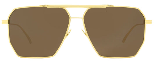 Luxury Bottega Veneta Men's Square Sunglasses BV1012S 003 Gold 60mm