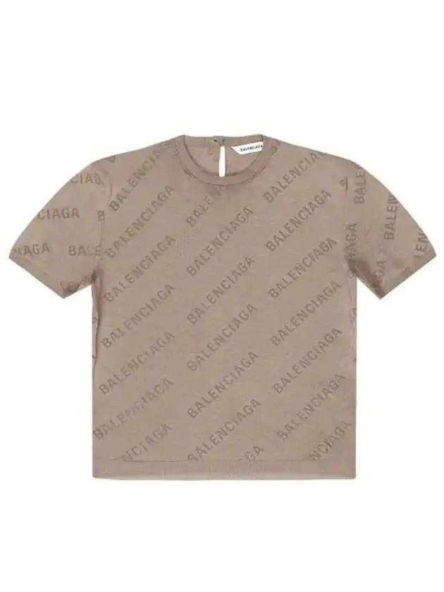 Luxury Balenciaga Cotton Diagonal Logo Short Sleeve T-Shirt Brown