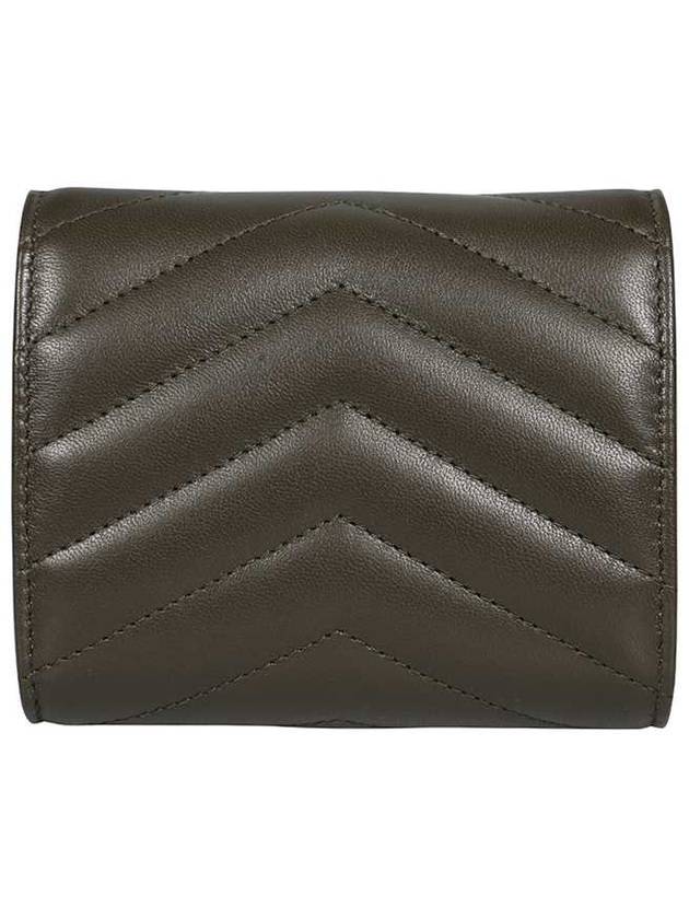 Luxury Saint Laurent Monogram Multi-Fold Half Wallet Green