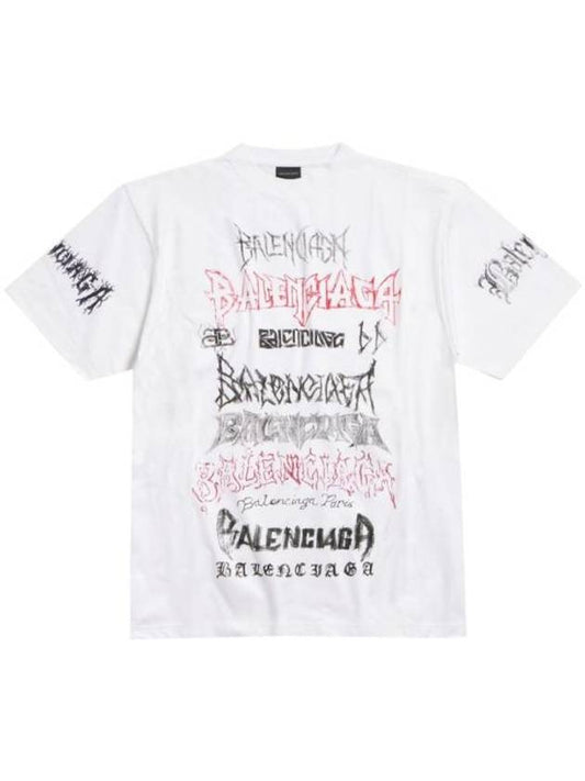 Luxury Balenciaga Cotton Crew Neck Short Sleeve T-shirt White