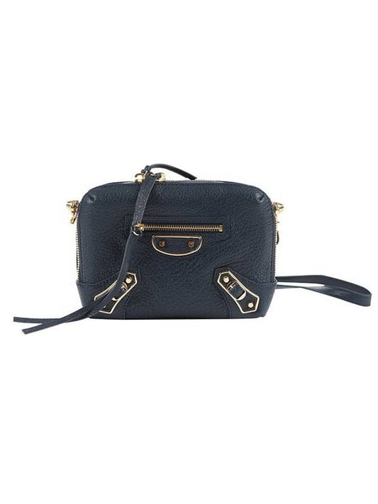 Luxury Balenciaga Metal Reporter Mini Cross Bag Navy