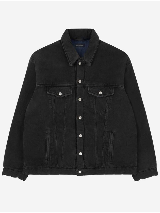 Luxury Balenciaga Padded Japanese Denim Jacket Black