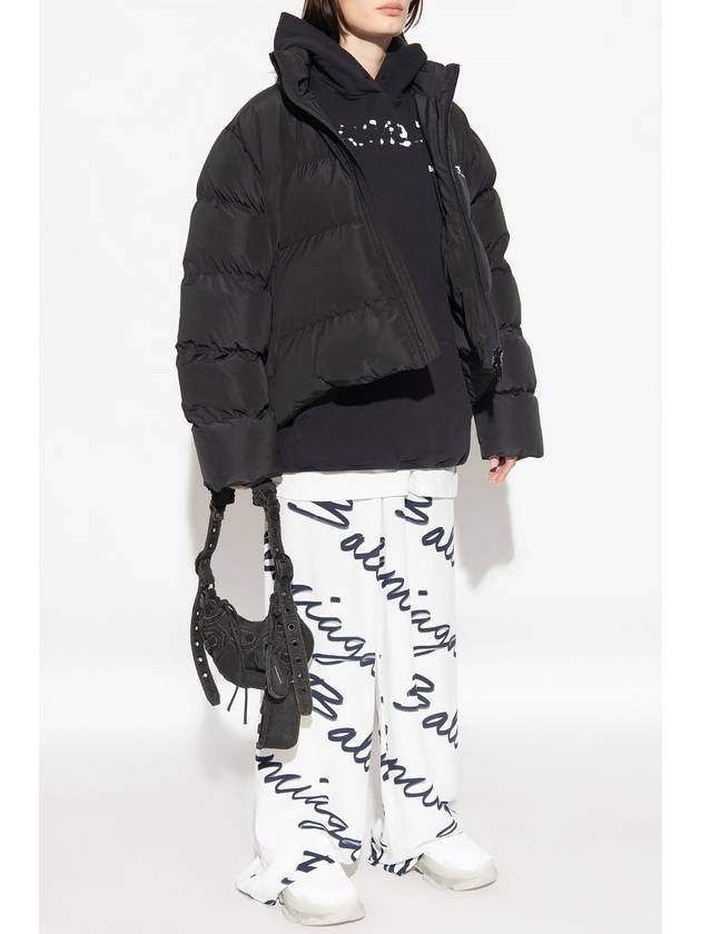 Luxury Balenciaga Logo Oversized Cotton Hoodie Black