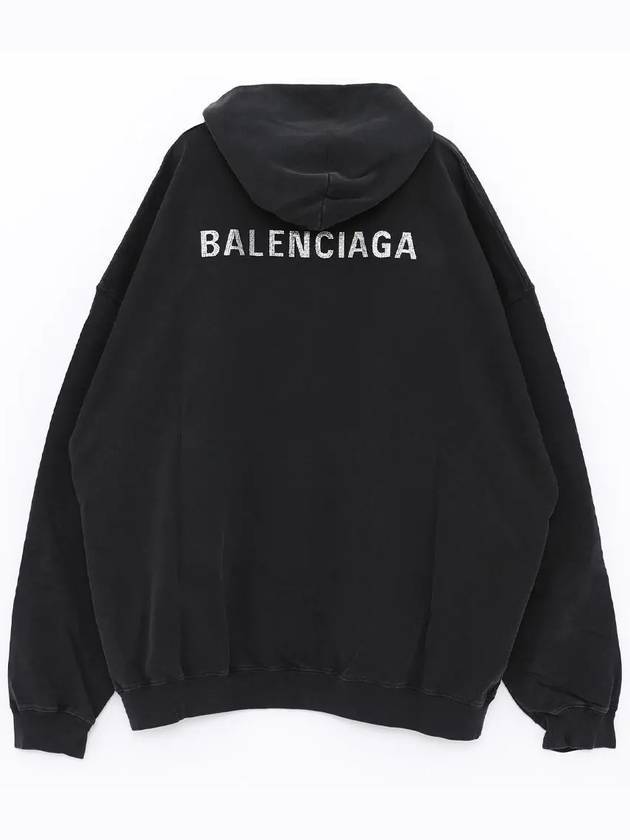 Luxury Balenciaga Back Logo Hooded Top Black