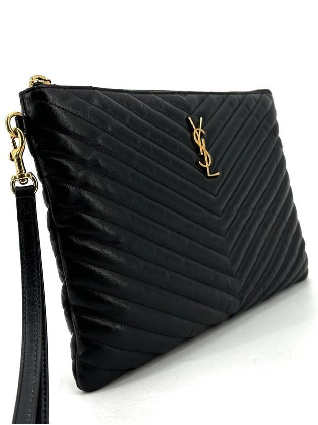 Luxury Saint Laurent Monogram silver clutch new medium 559193